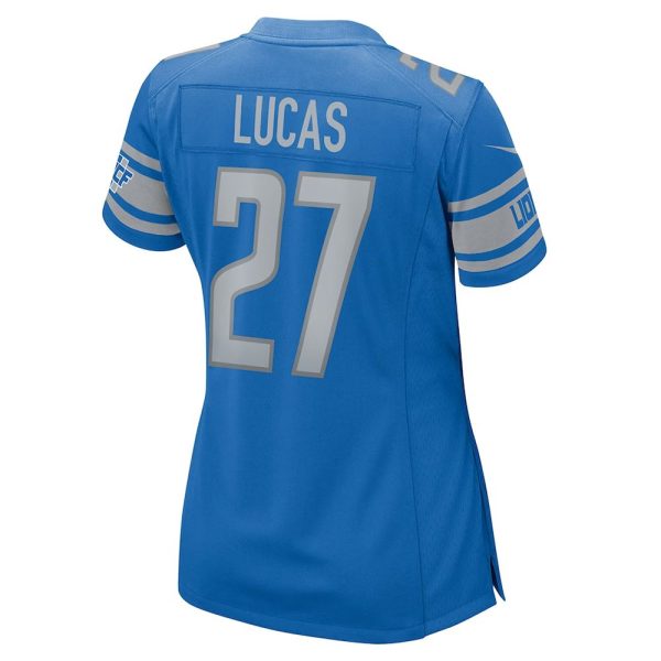 Womens Detroit Lions Chase Lucas Team Game Jersey Blue