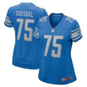 Womens Detroit Lions Colby Sorsdal Nike Blue Team Game Jersey 1