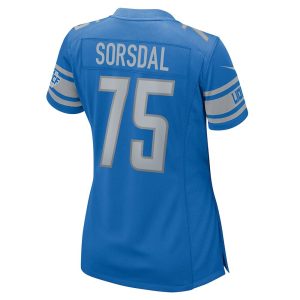 Womens Detroit Lions Colby Sorsdal Nike Blue Team Game Jersey 2