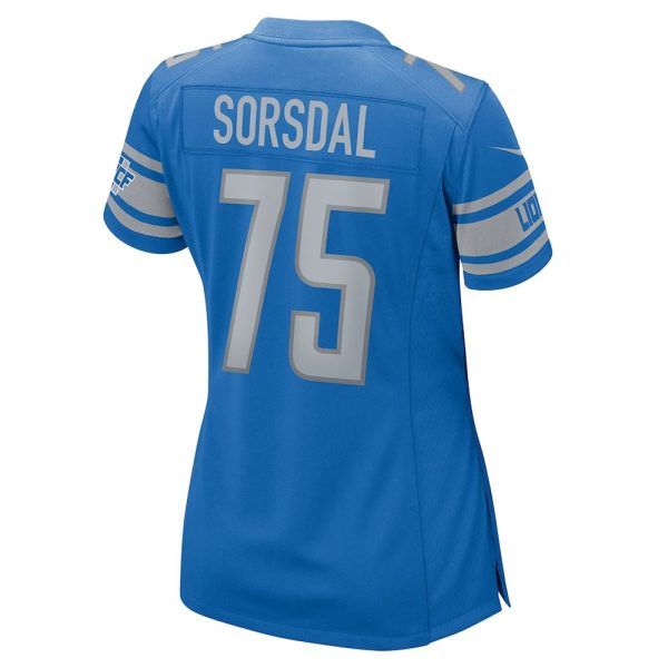 Womens Detroit Lions Colby Sorsdal Team Game Jersey Blue