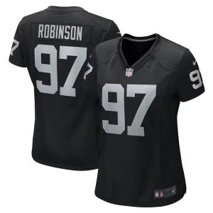 Womens Las Vegas Raiders Janarius Robinson Team Game Jersey Black