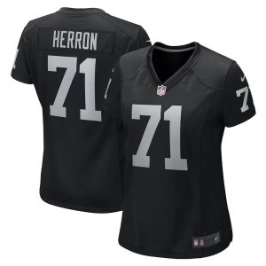 Womens Las Vegas Raiders Justin Herron Team Game Jersey Black