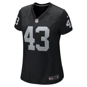 Womens Las Vegas Raiders Kanai Mauga Team Game Jersey Black