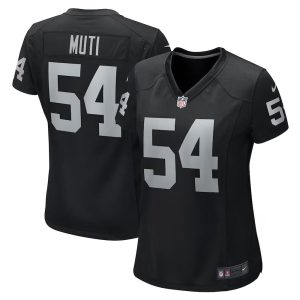 Womens Las Vegas Raiders Netane Muti Team Game Jersey Black