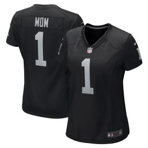 Womens Las Vegas Raiders Number 1 Mom Game Jersey Black