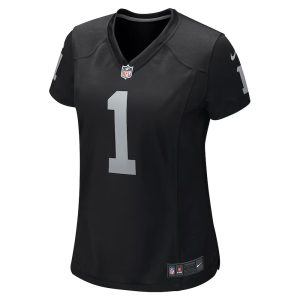 Womens Las Vegas Raiders Number 1 Mom Game Jersey Black