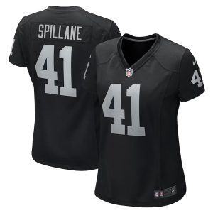 Womens Las Vegas Raiders Robert Spillane Game Player Jersey Black