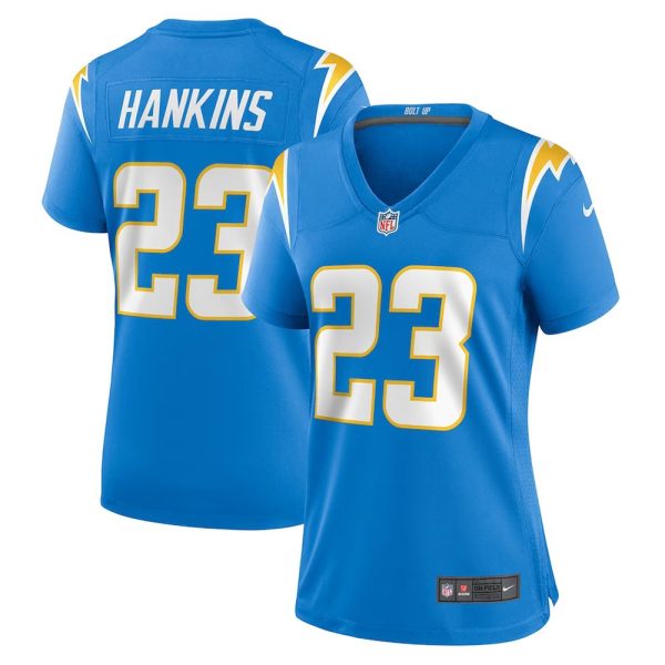 Womens Los Angeles Chargers Matt Hankins Team Game Jersey Powder Blue