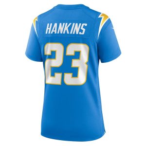 Womens Los Angeles Chargers Matt Hankins Nike Team Game Jersey Powder Blue 3