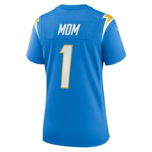 Womens Los Angeles Chargers Number 1 Mom Nike Game Jersey Powder Blue 3