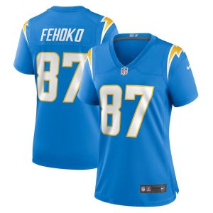 Womens Los Angeles Chargers Simi Fehoko Game Jersey Powder Blue