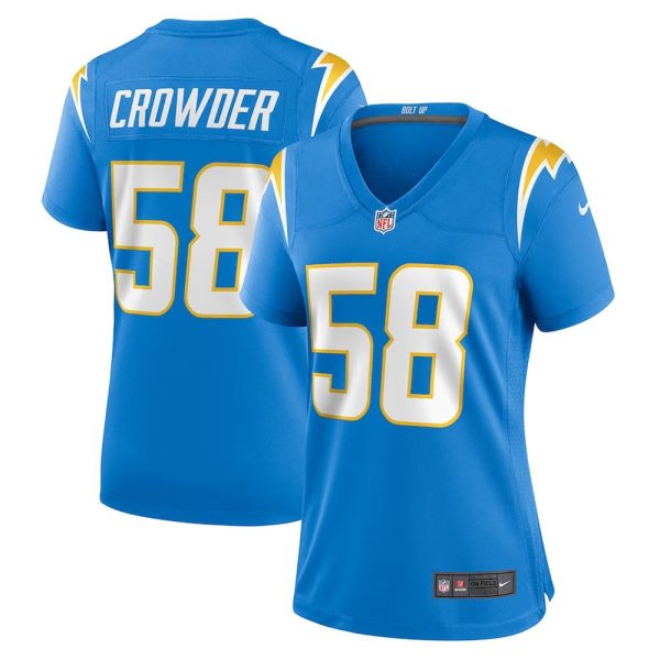 Womens Los Angeles Chargers Tae Crowder Team Game Jersey Powder Blue