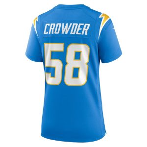 Womens Los Angeles Chargers Tae Crowder Nike Team Game Jersey Powder Blue 3