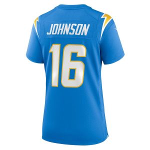 Womens Los Angeles Chargers Tyler Johnson Nike Team Game Jersey Powder Blue 3