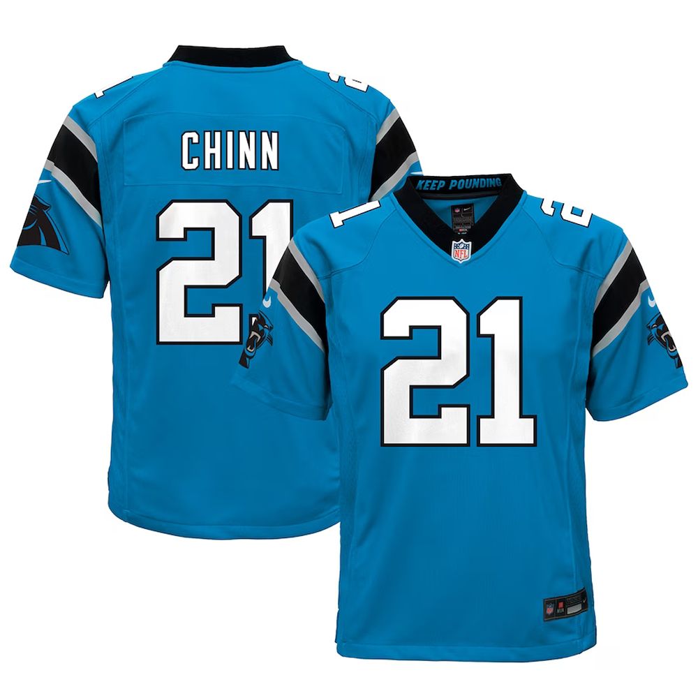 Youth Carolina Panthers Jeremy Chinn Nike Game Jersey Blue, Carolina Panthers Uniforms
