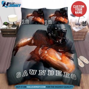 American Football Black Player Custom Bedding Set