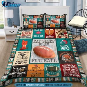 American Football Eat Sleep And Play Football Bedding Set