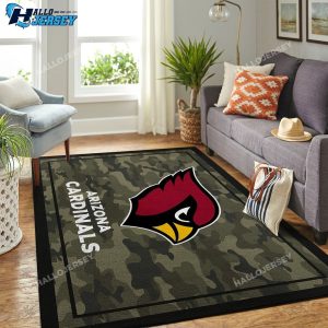 Arizona Cardinals Logo Camo Style Area Rug