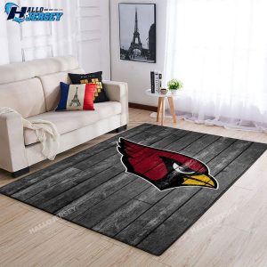 Arizona Cardinals Logo Grey Wooden Style Rug