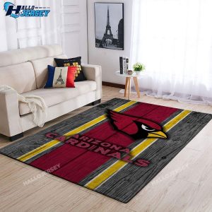 Arizona Cardinals Team Logo Wooden Style Rug