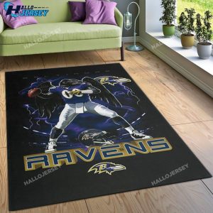 Baltimore Ravens Area Football Floor Decor Rug