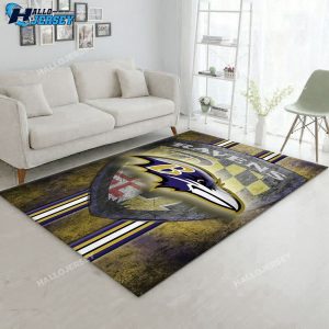 Baltimore Ravens Spirit Area Football Floor Decor Rugs