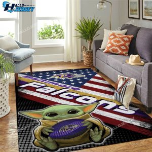 Baltimore Ravens Team Logo Baby Yoda Us Style Area Rugs