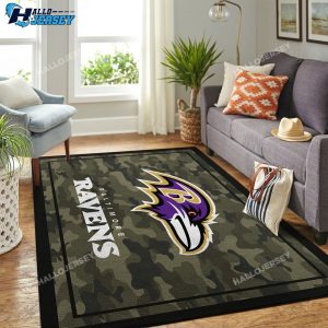 Baltimore Ravens Logo Camo Style Area Rugs