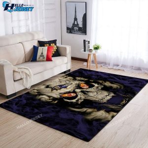 Baltimore Ravens Team Logo Skull Style Rugs