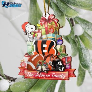 Cincinnati Bengals And Snoopy Sport Ornament 3