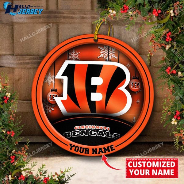 Cincinnati Bengals Circle Acrylic Custom Ornament