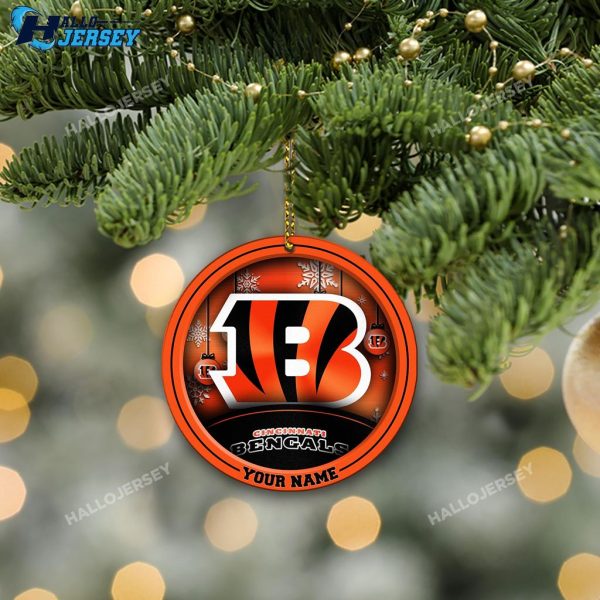 Cincinnati Bengals Circle Acrylic Custom Ornament