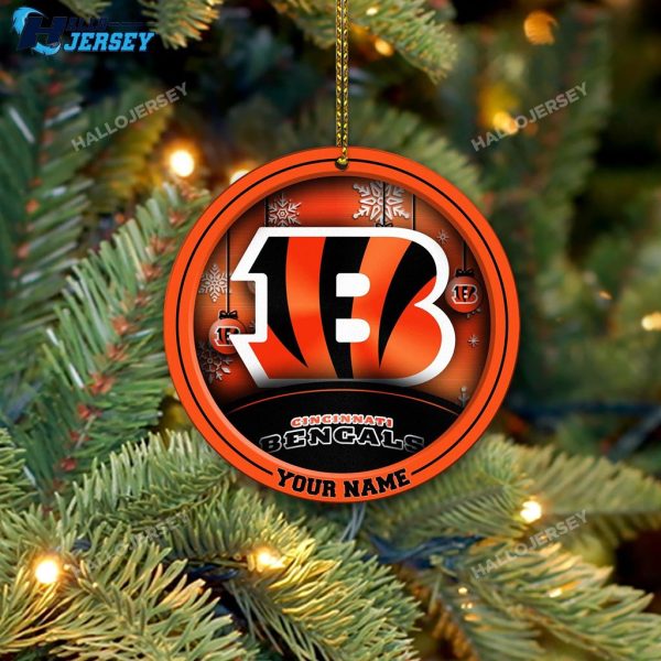 Cincinnati Bengals Circle Acrylic Custom Ornament