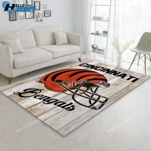 Cincinnati Bengals Helmet Area Living Room Rug