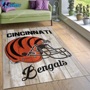 Cincinnati Bengals Helmet Area Living Room Rug