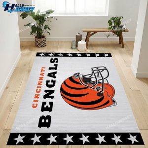 Cincinnati Bengals Helmet Logo Area Rug