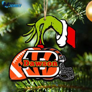 Cincinnati Bengals Personalized Grinch And American Football Team Ornament