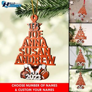 Cincinnati Bengals Pine Custom Ornament