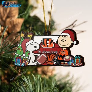 Cincinnati Bengals Snoopy And Charlie Brown Custom Ornament