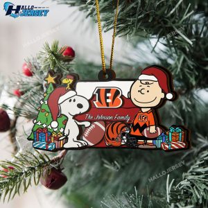 Cincinnati Bengals Snoopy And Charlie Brown Custom Ornament