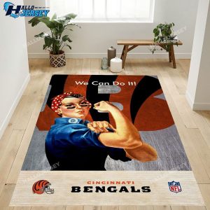 Cincinnati Bengals Team Logo Rug Bedroom Rug