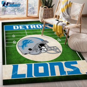 Detroit Lions End Zone Area Living Room Rug 1