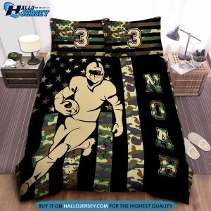 Football American Camo Flag Personalized Bedding Set