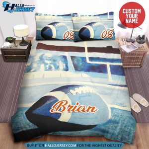 Football Art Custom Name Bedding Set