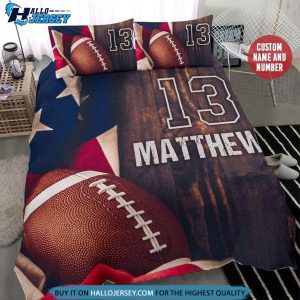 Football Flag Vintage Custom Bedding Set