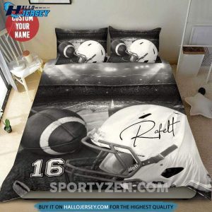 Football Helmet And Ball Custom Duvet Cover Bedding Set