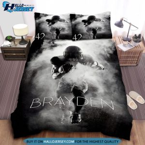 Football Man Smoke Black White Custom Your Name Bedding Set