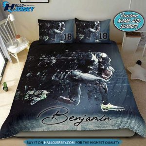 Football Player Run Custom Bedding Set