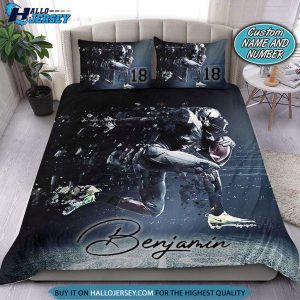 Football Player Run Custom Bedding Set