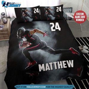 Football Player Run Smoke Custom Bedding Set